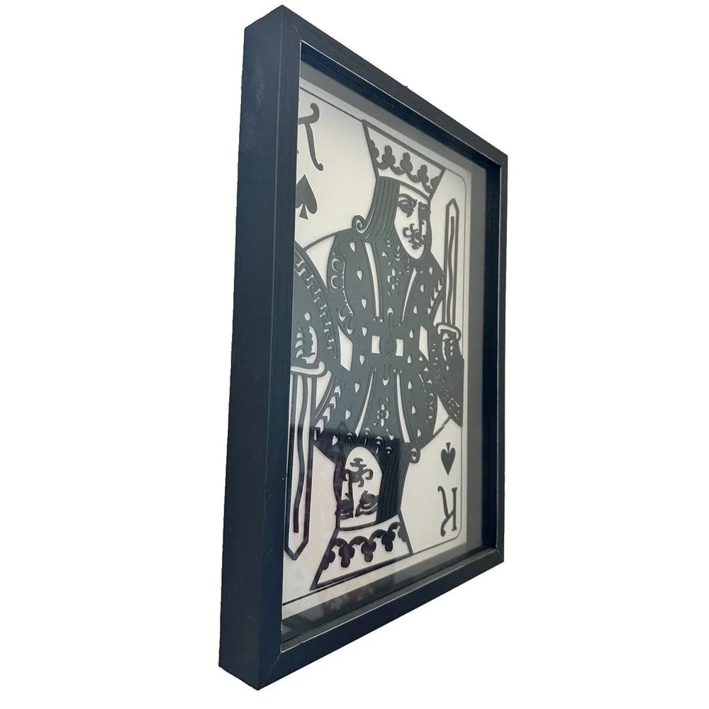 King of Spades Layered Shadow Box Framed Playing Card Wall Art Decor